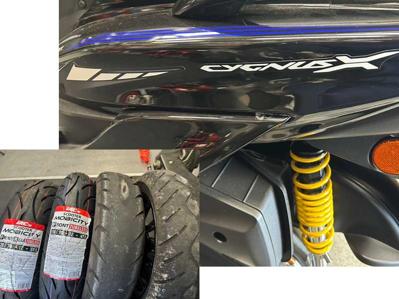 シグナスX前後タイヤ交換